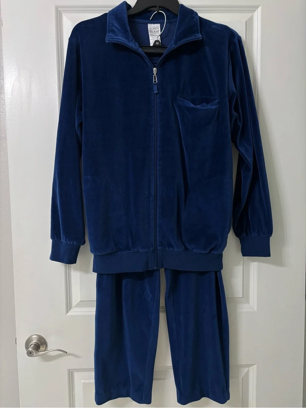 Vintage John Blair Velour Navy Track Suit size Medium
